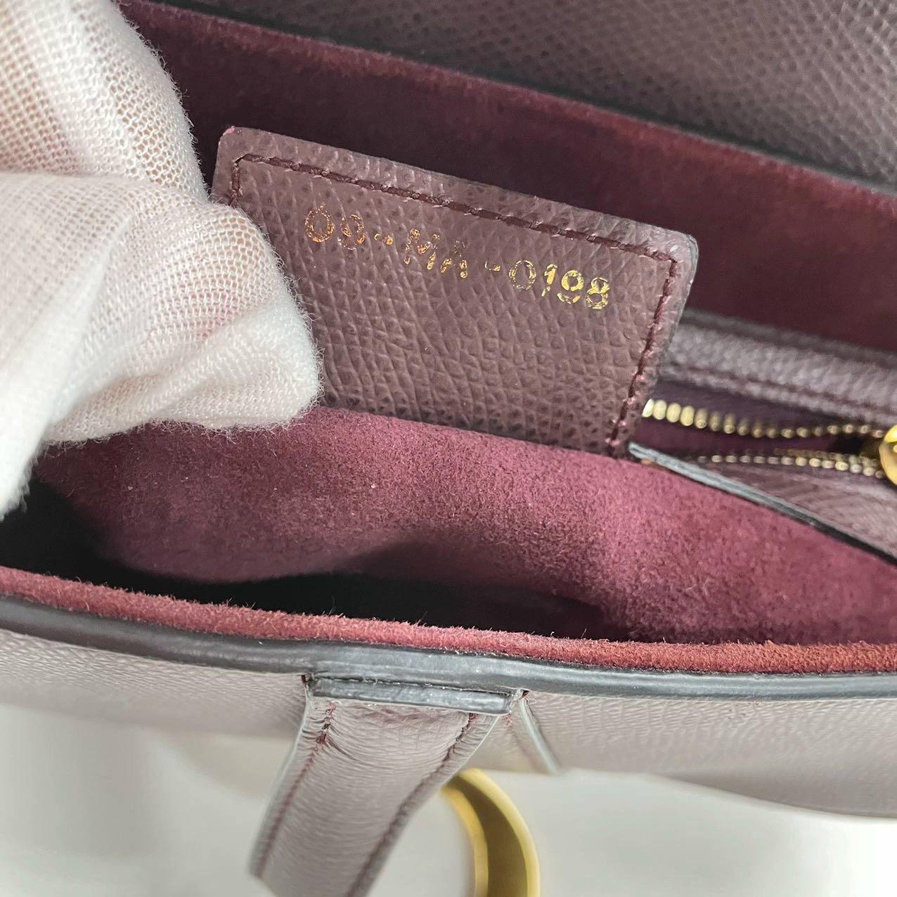 Dior Saddle Burgundy Medium Grained Leather Handbag 11