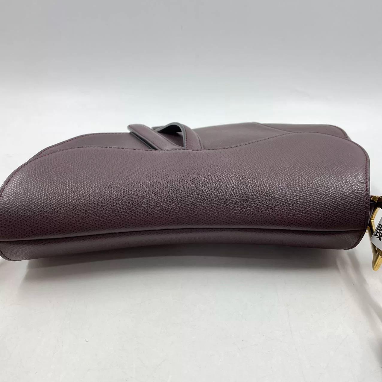 Dior Saddle Burgundy Medium Grained Leather Handbag 4