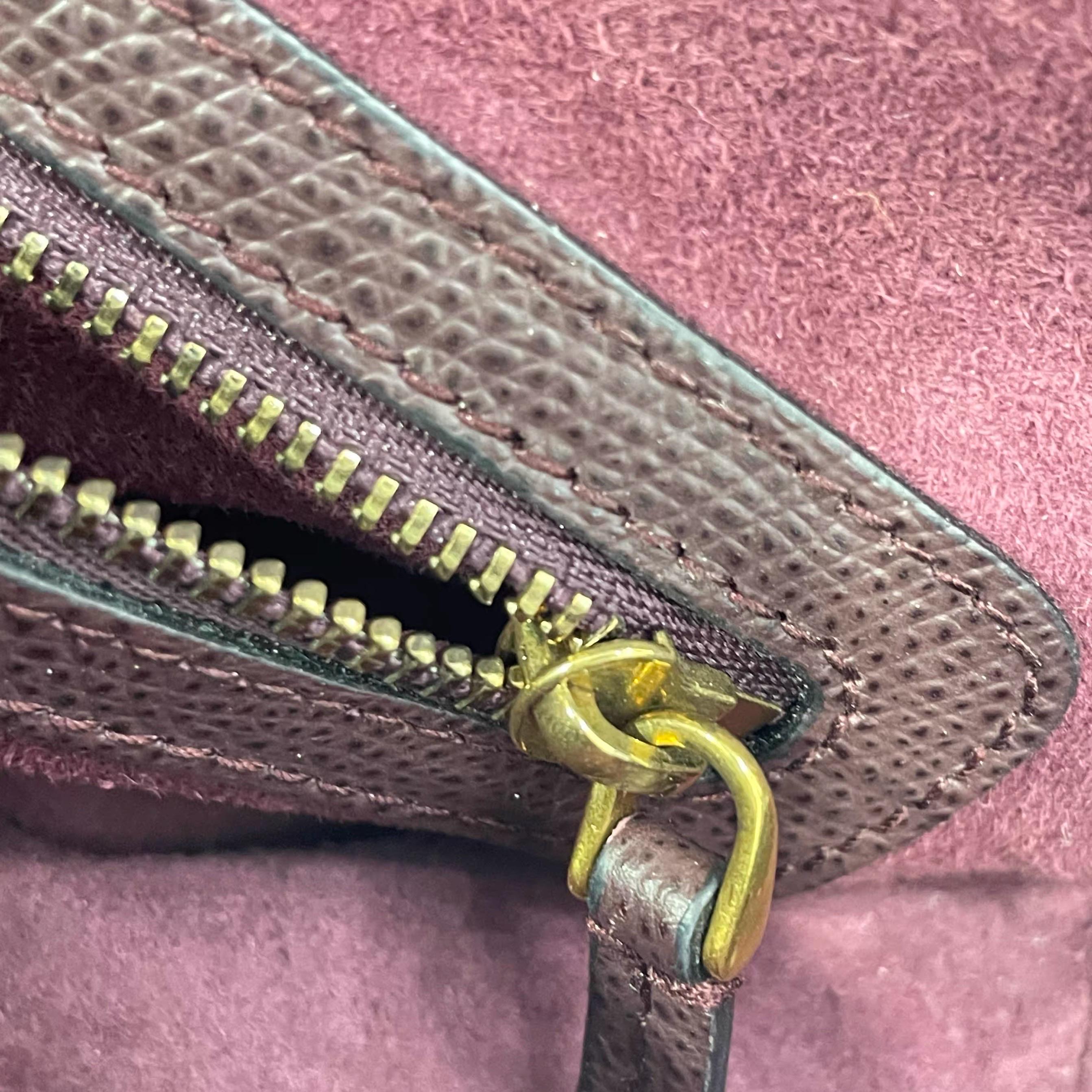 Dior Saddle Borgogna Borsa media in pelle martellata con tracolla in vendita 13