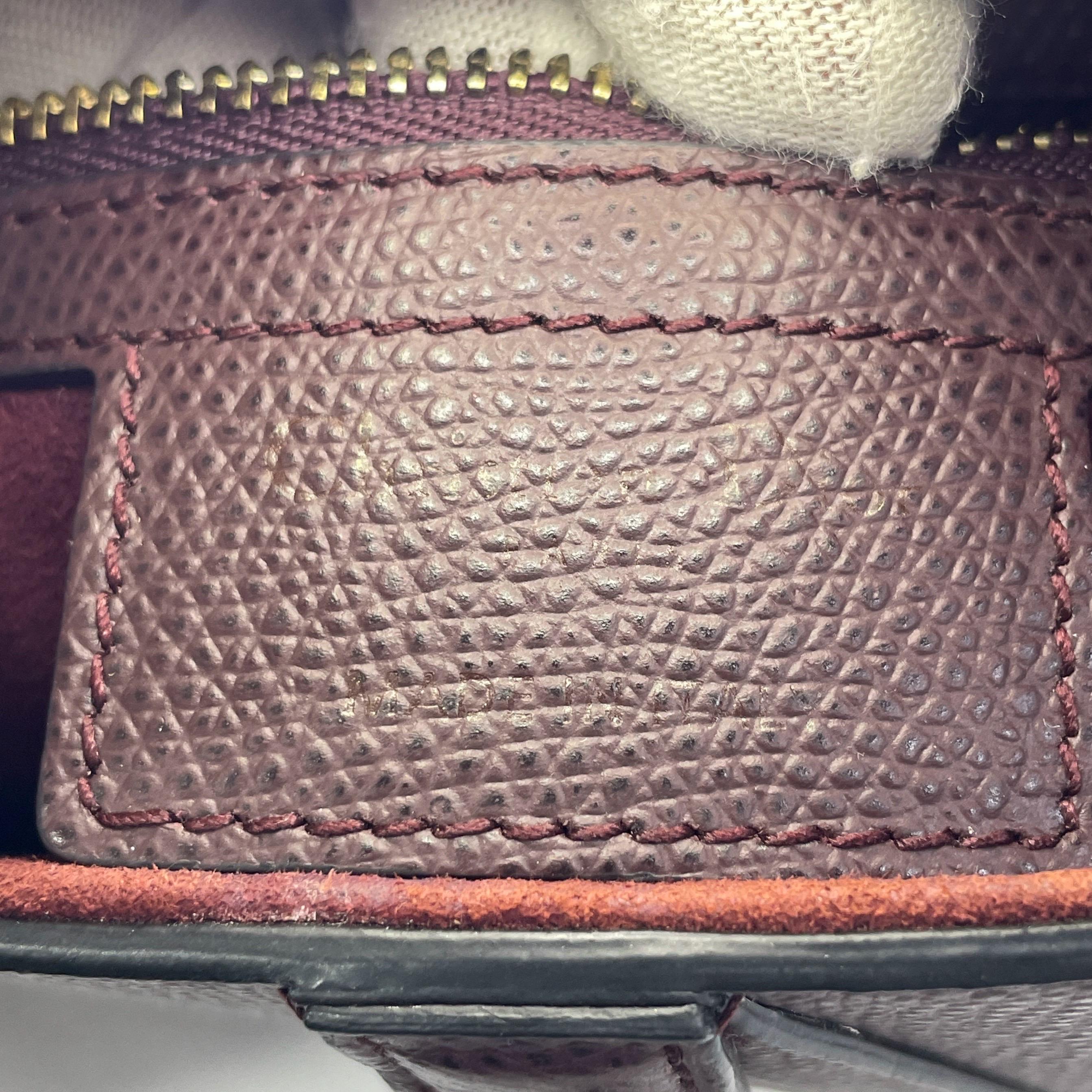 Dior Saddle Borgogna Borsa media in pelle martellata con tracolla in vendita 2