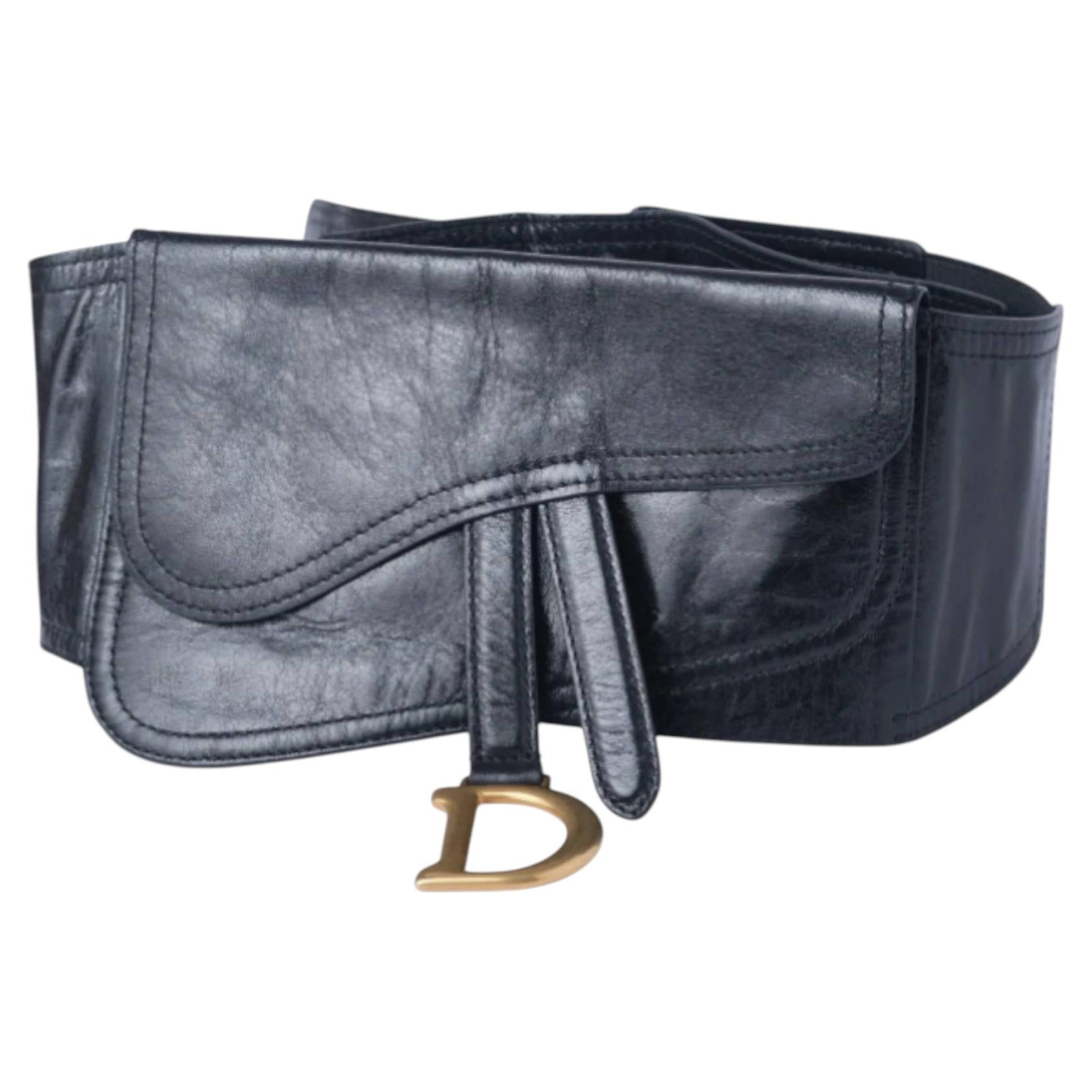 Dior Saddle Corset Belt Pouch Black - '10s For Sale