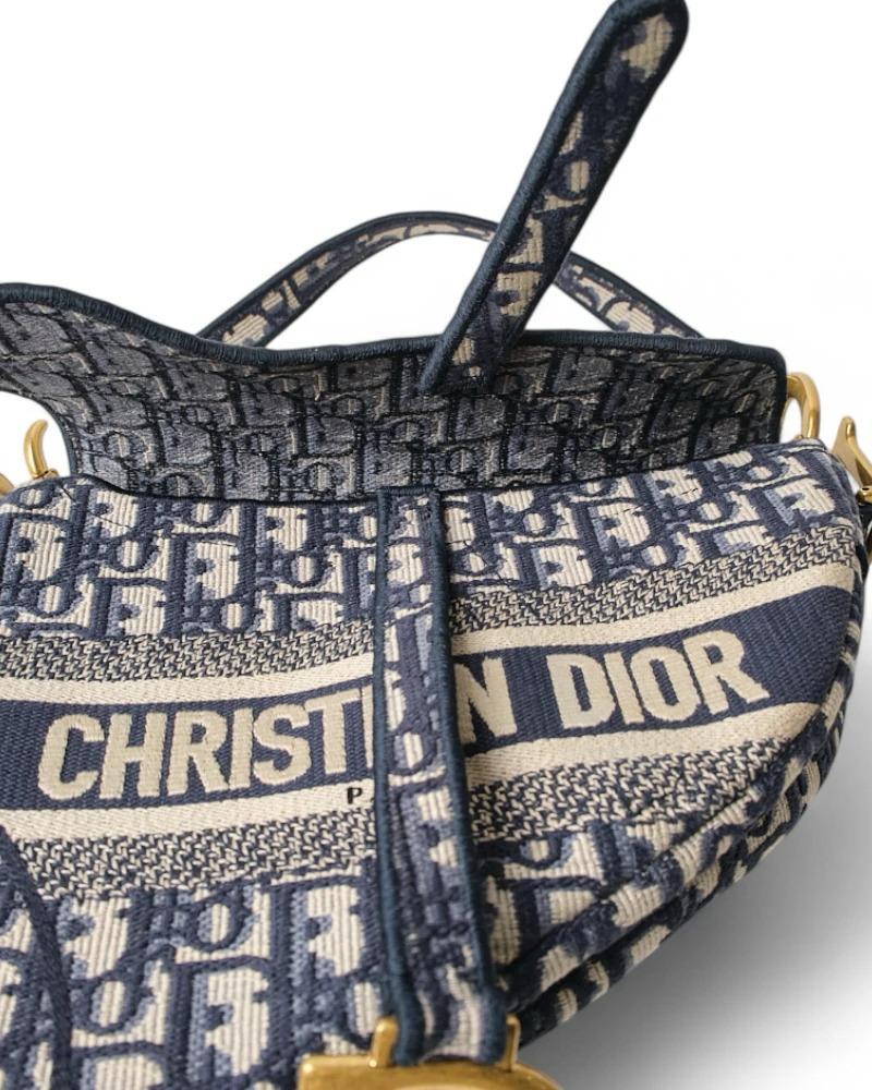 Dior Sillín Jacquard Oblique Azul 5