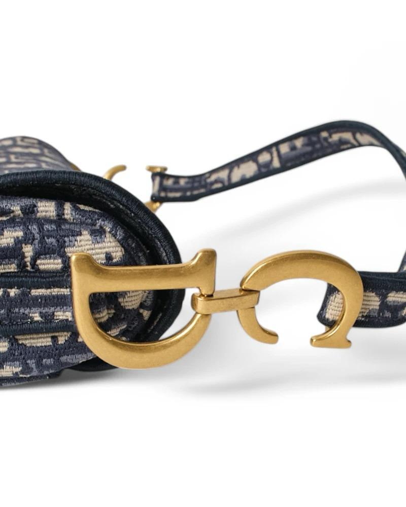Dior Sillín Jacquard Oblique Azul 6