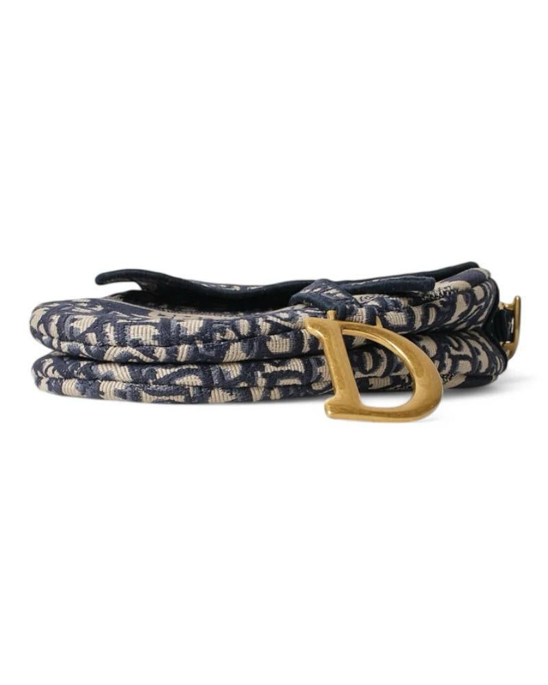 Dior Sillín Jacquard Oblique Azul 7