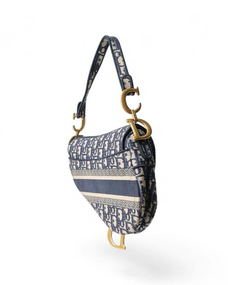 De las mujeres Dior Sillín Jacquard Oblique Azul