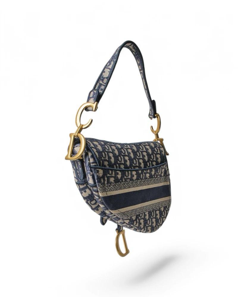 Dior Sillín Jacquard Oblique Azul 1