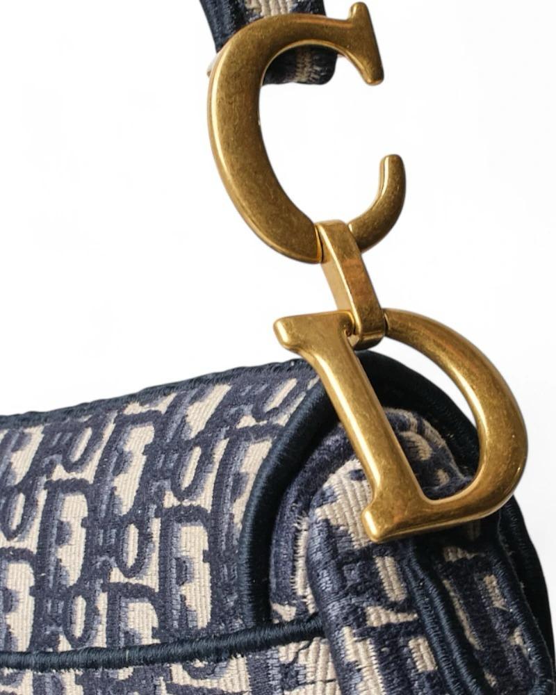 Dior Sillín Jacquard Oblique Azul 2
