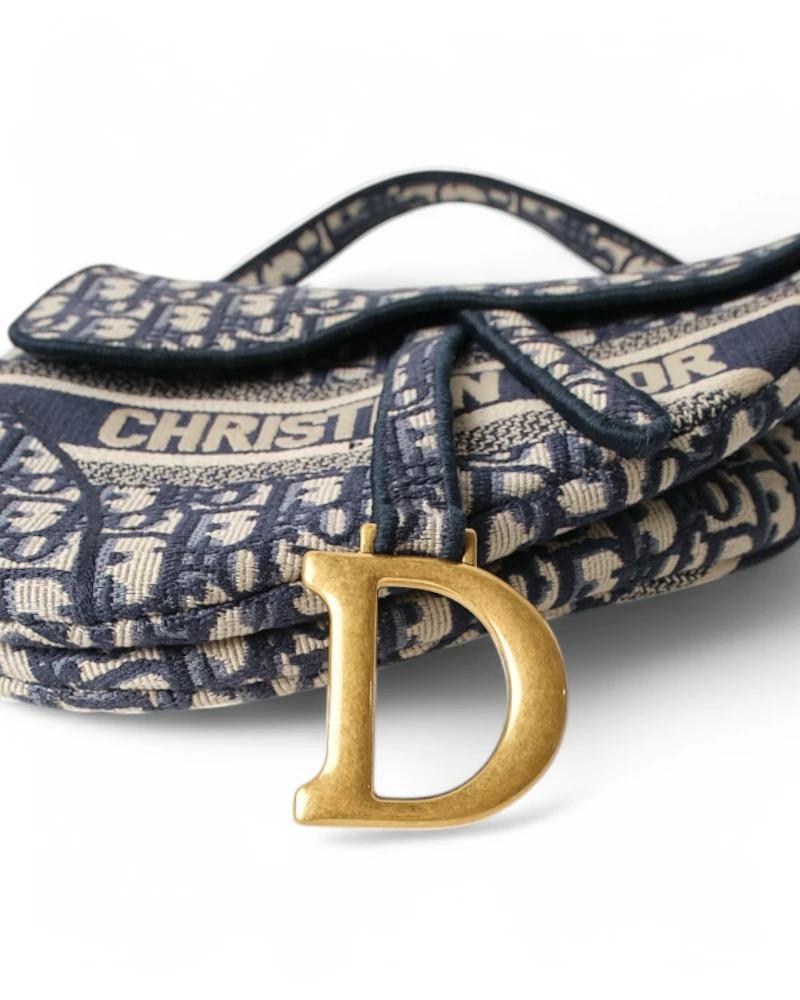 Dior Sillín Jacquard Oblique Azul 4