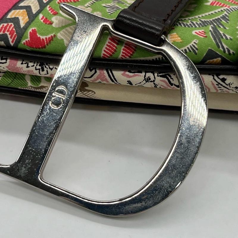 Dior Saddle Medium 2003 Multicolor Silk Handbag RARE For Sale 10