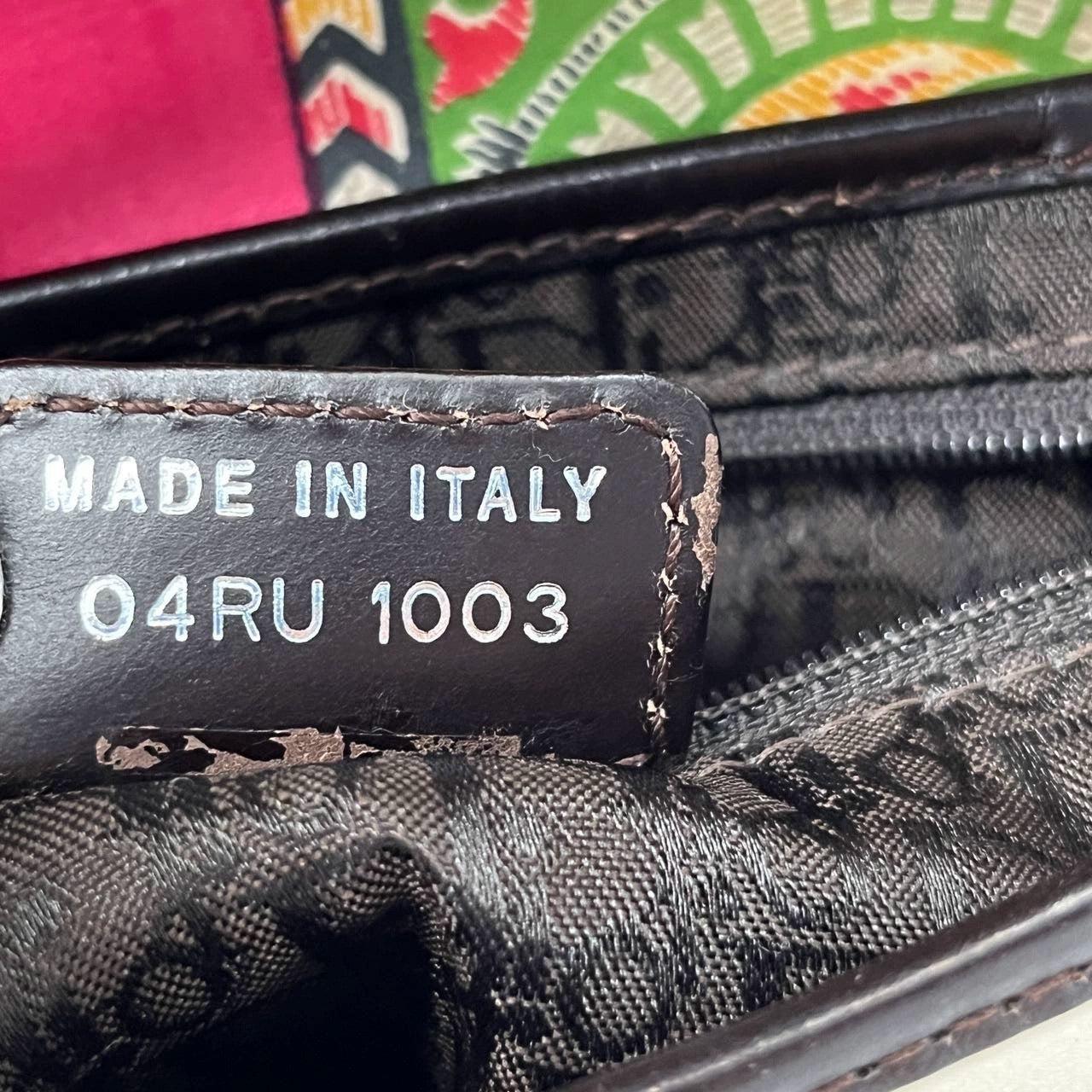 Dior Saddle Medium 2003 Multicolor Silk Handbag RARE For Sale 4