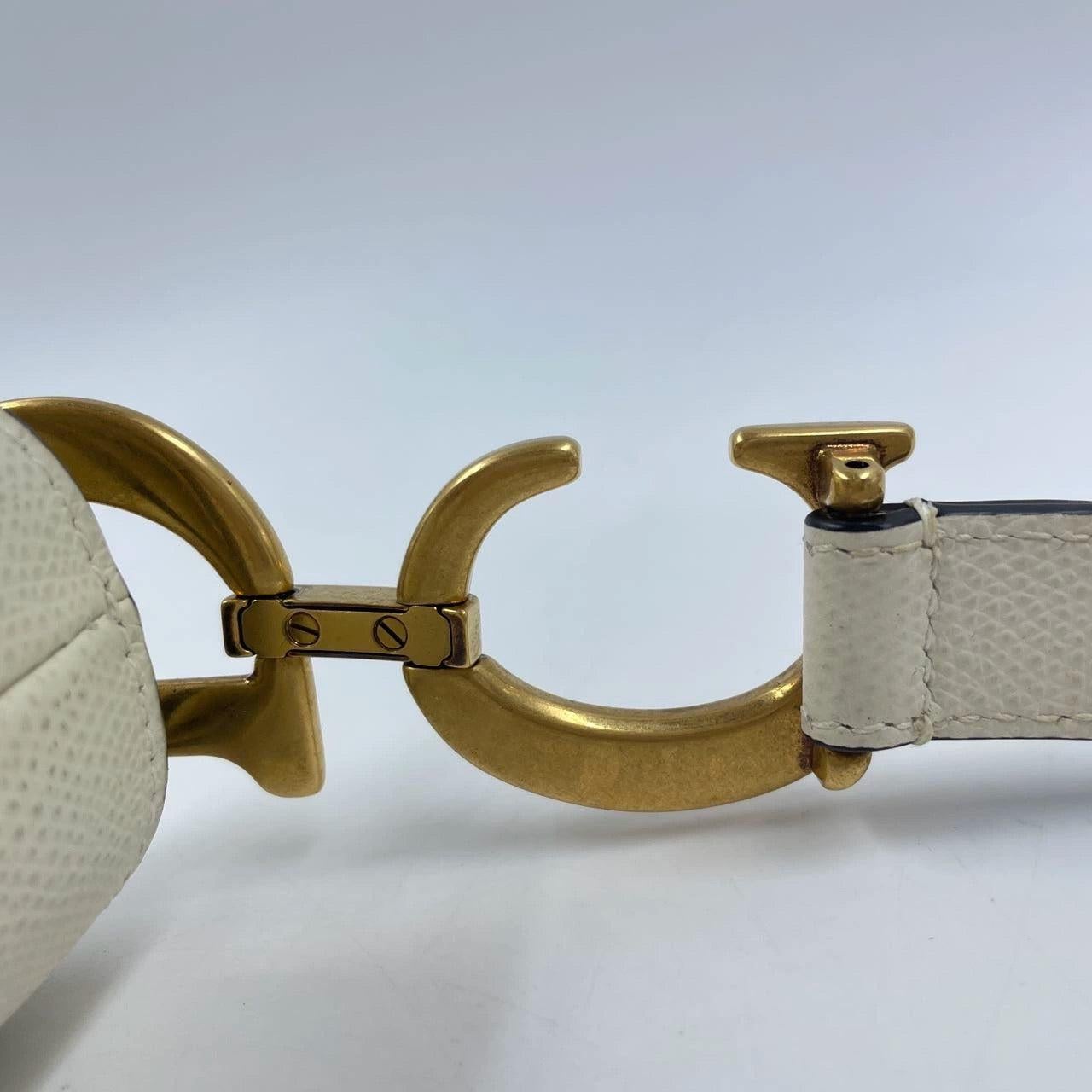 Dior Saddle Medium 2019 White Grained Leather Handbag 7