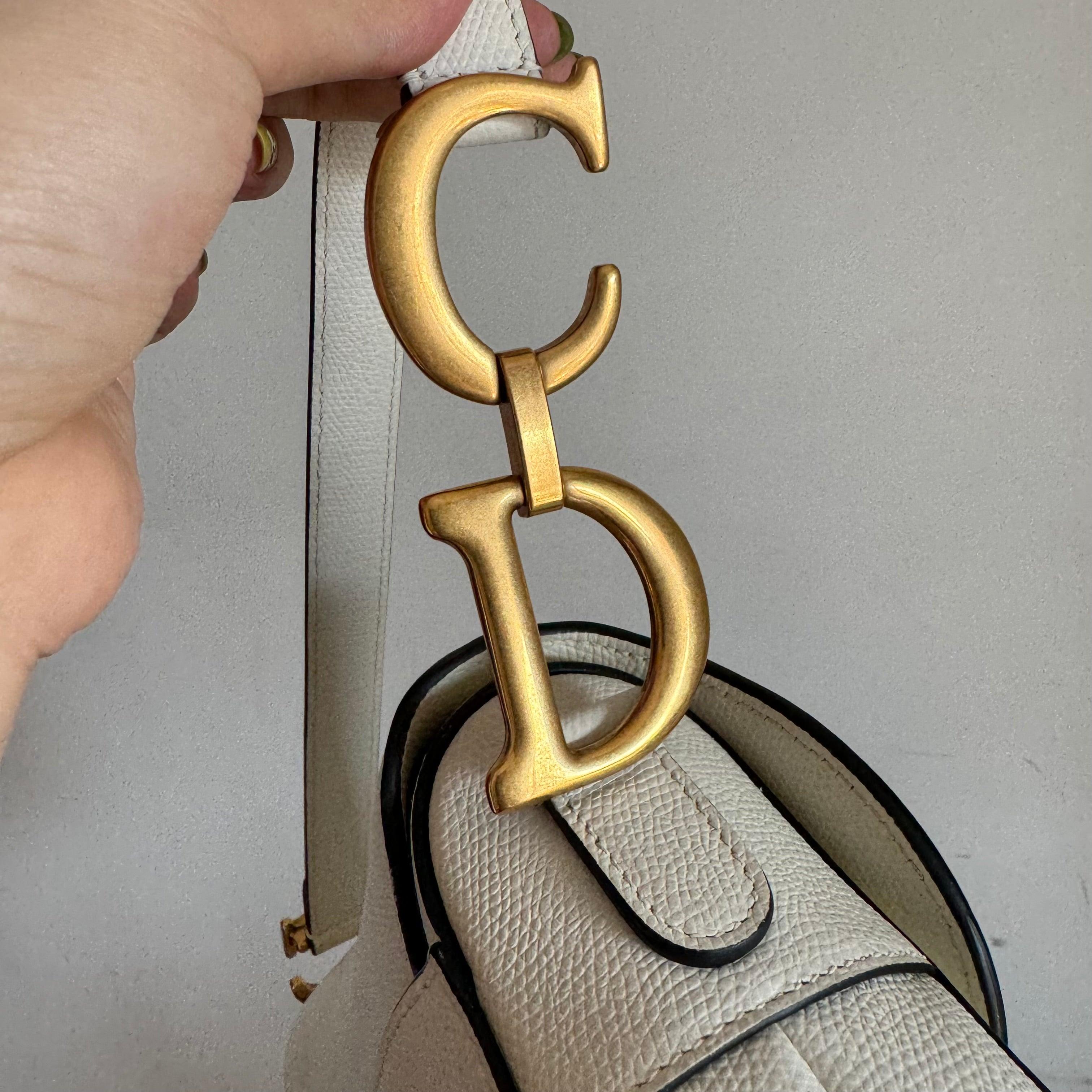 Dior Saddle Medium 2019 White Grained Leather Handbag 13