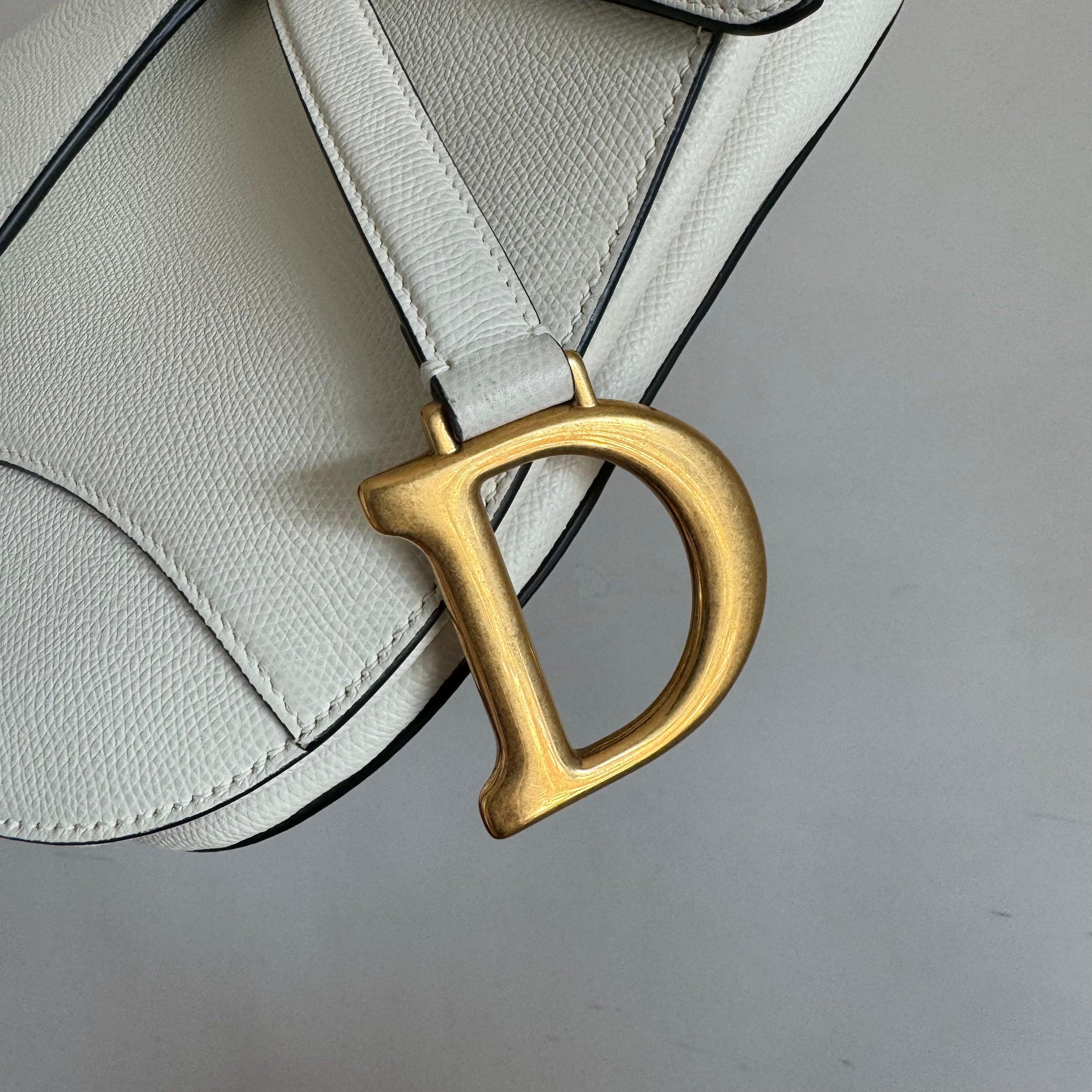 Dior Saddle Medium 2019 White Grained Leather Handbag 15