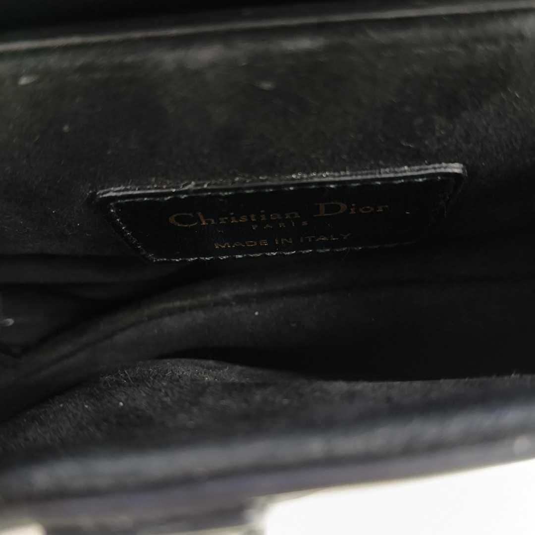 Dior Saddle Medium Black Smooth Leather with Studded Strap For Sale 2