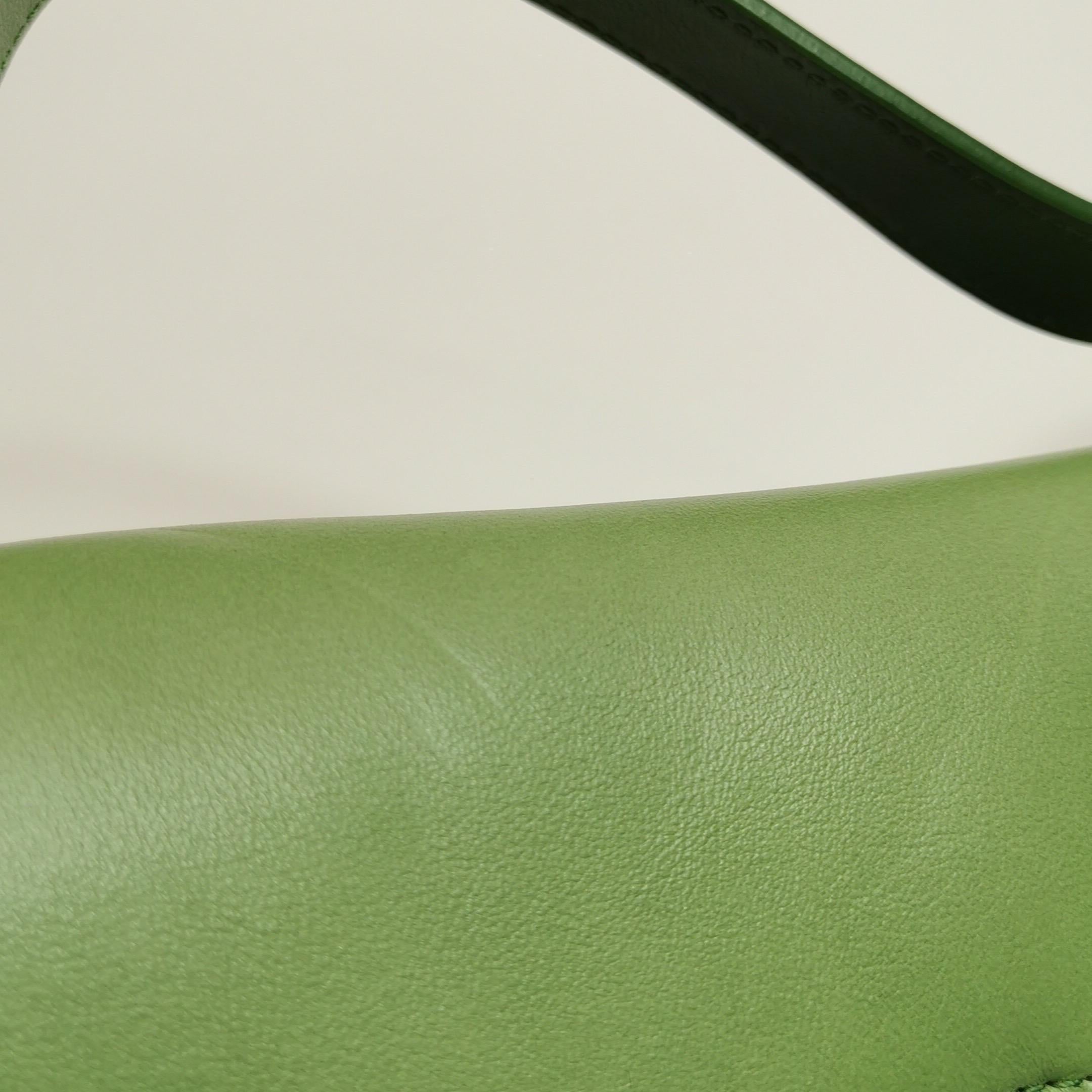 Dior Saddle Medium Green Leather Gold Hardware Shoulder Bag For Sale 6