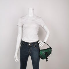 Dior Saddle Mini 2019 Black and Green Beaded Shoulder Bag