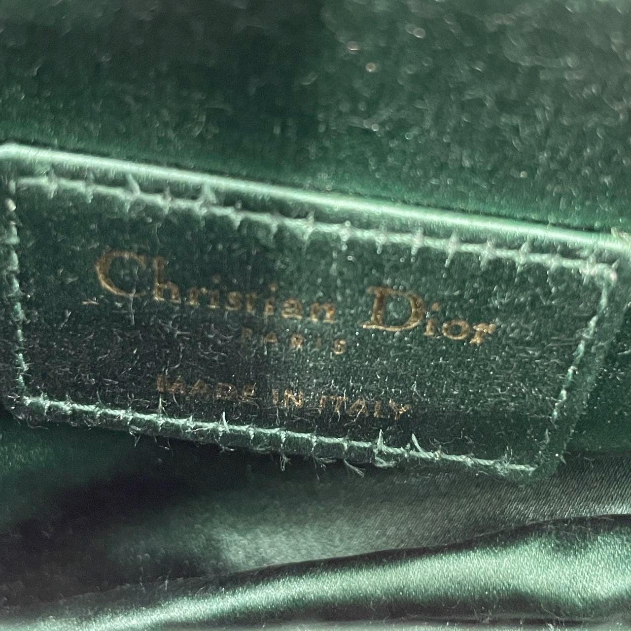 Dior Saddle Mini 2019 Silk Emerald Green with crystals For Sale 7