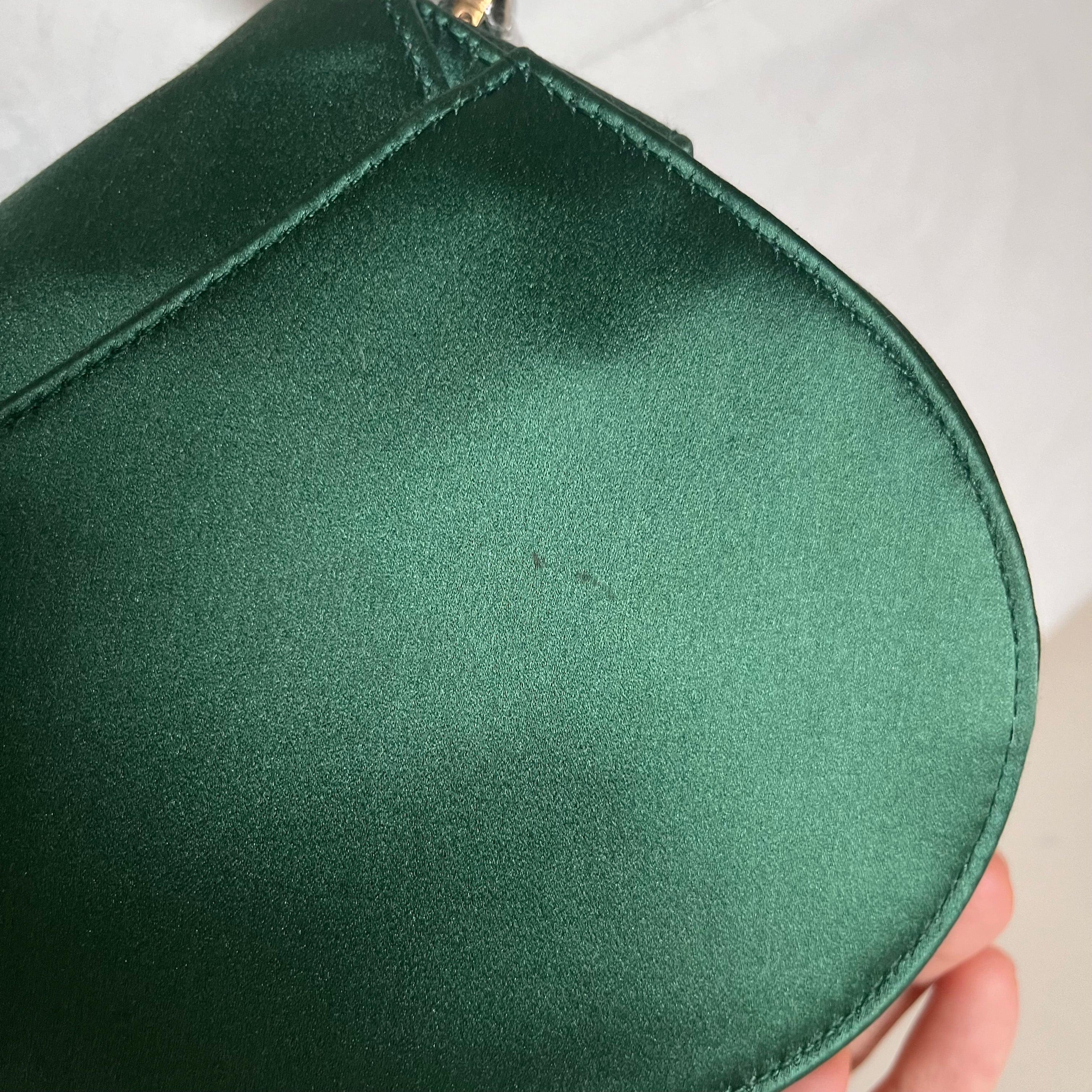 Dior Saddle Mini 2019 Silk Emerald Green with crystals 8