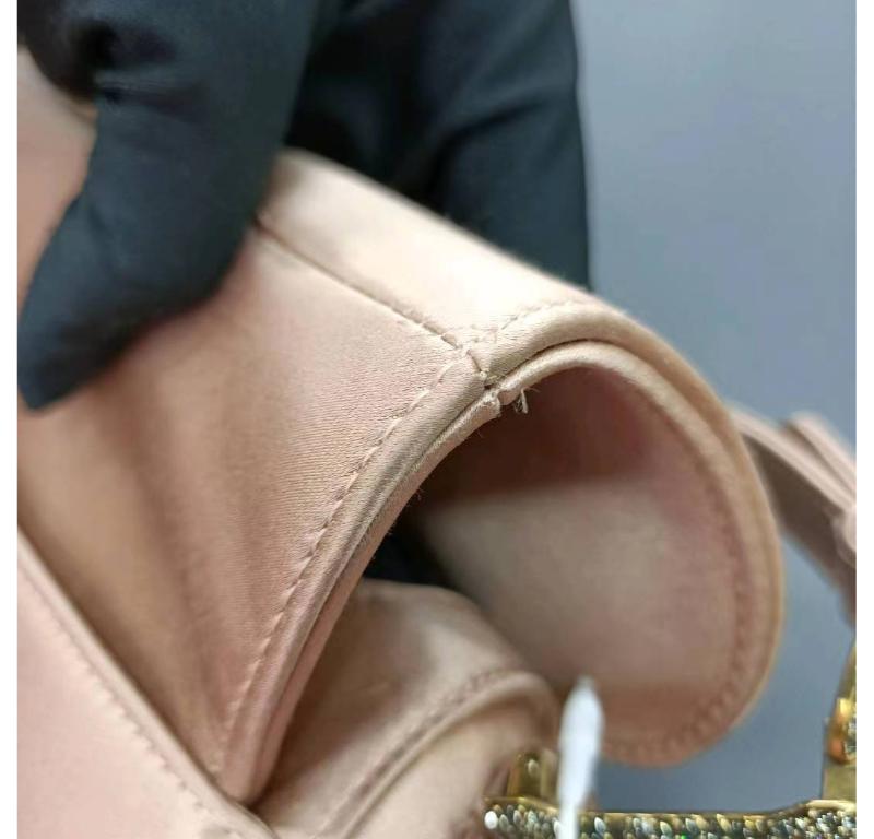 Dior Saddle Mini 2019 Silk Pink with Crystal Buckle Handbag For Sale 7