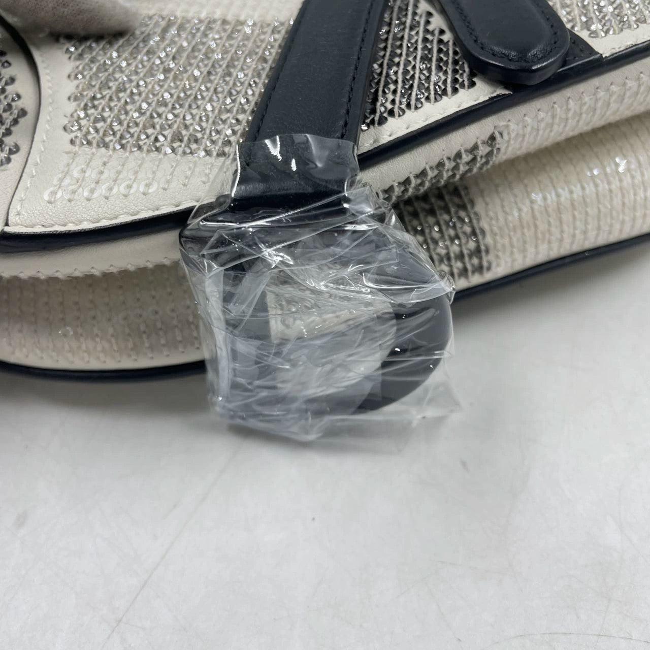 Dior Saddle Mini Beaded Black and White checkered Pattern 8