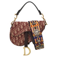 Dior Sattel Mini Burgund Oblique Monogram Canvas mit Riemen
