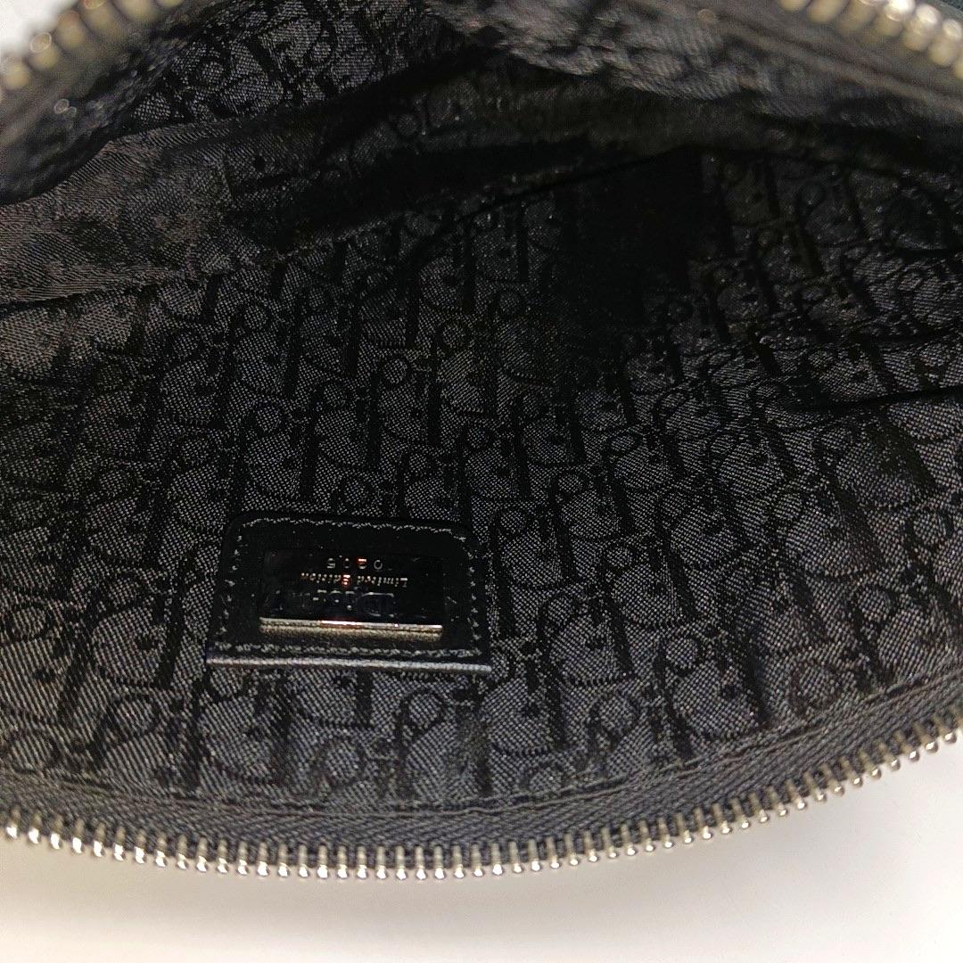 Dior Saddle Mini Classic Black Nylon Red Flower Embroidery Clutch Bag en vente 3