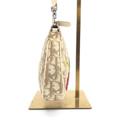 Dior Saddle Mini Classic Cream White Oblique Flower Embroidery