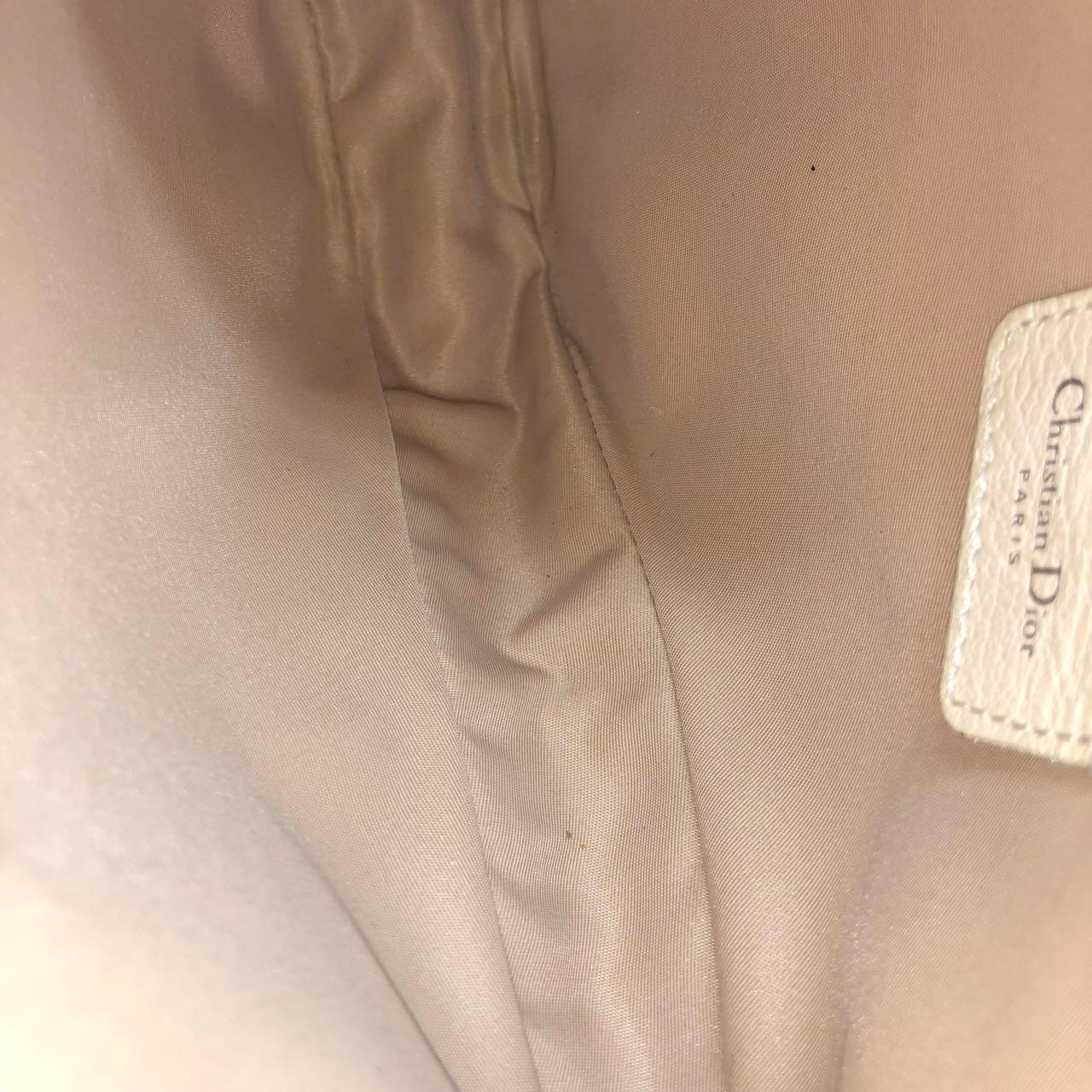 Dior Saddle Mini Classic Cream White Broderie fleurie oblique en vente 2