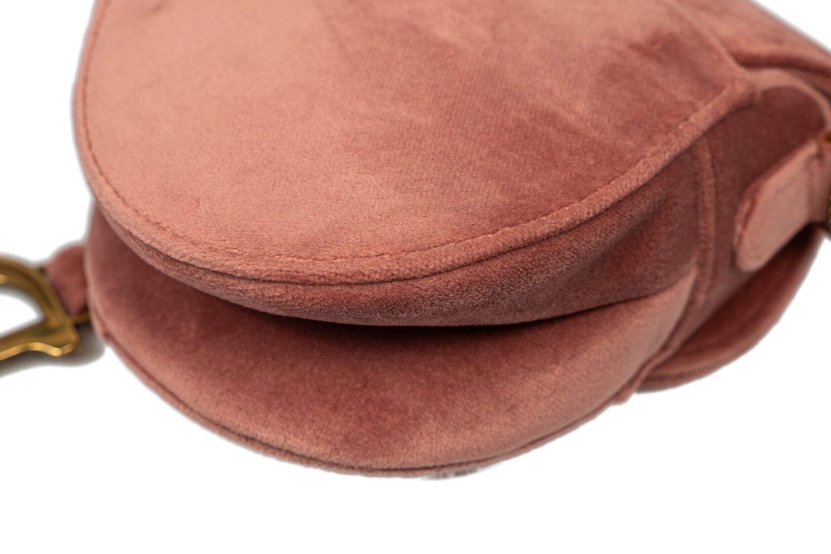 Dior Saddle Mini Dusty Rose with Rhinestones For Sale 3