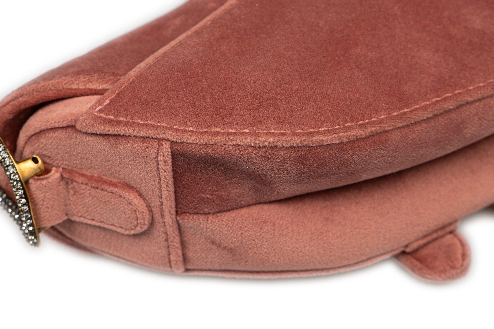 dior mini velvet saddle bag