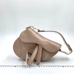 Dior Saddle Mini Pink Silk Satin with Crystal Buckle