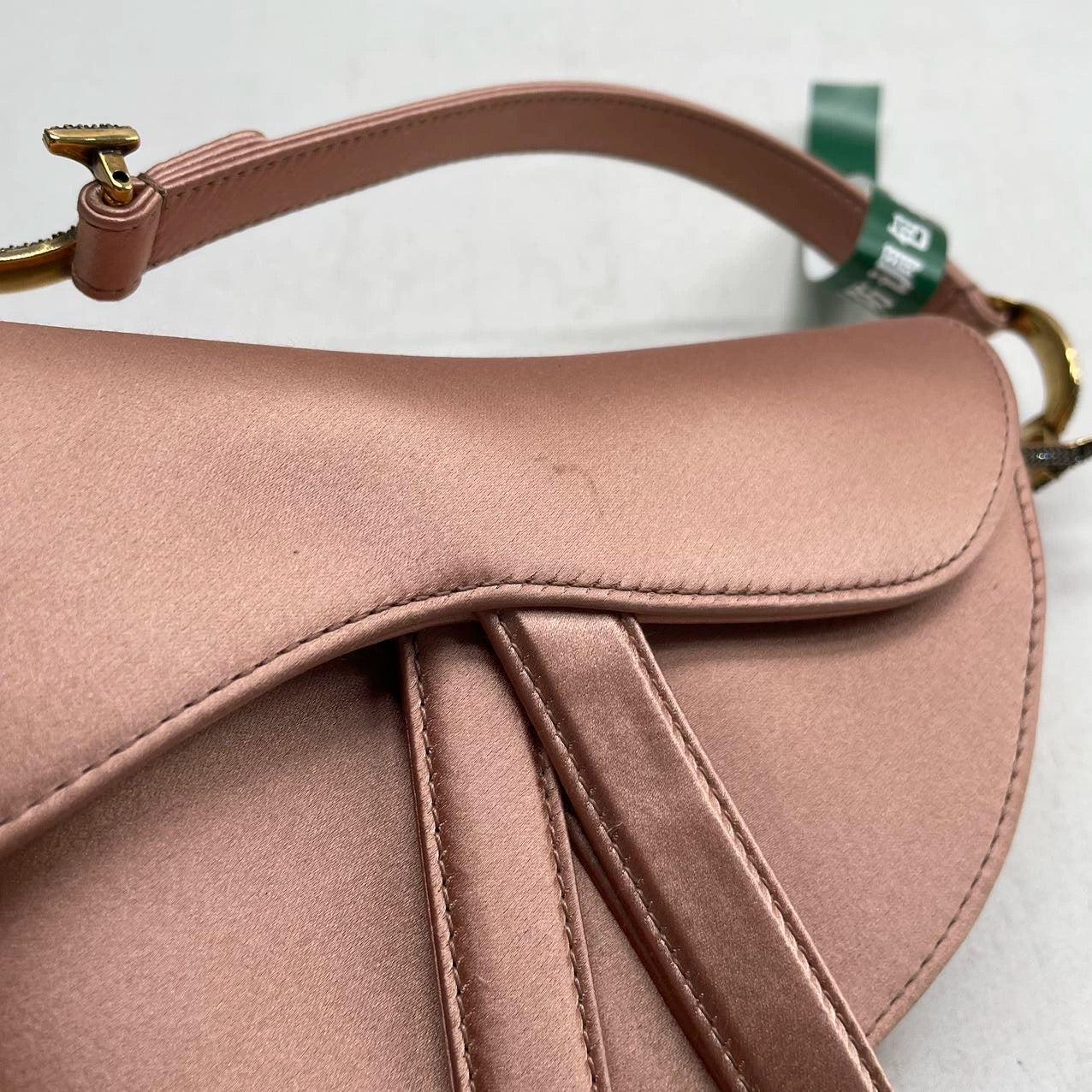 Dior Saddle Mini Silk 2019 Pink with crystals For Sale 8