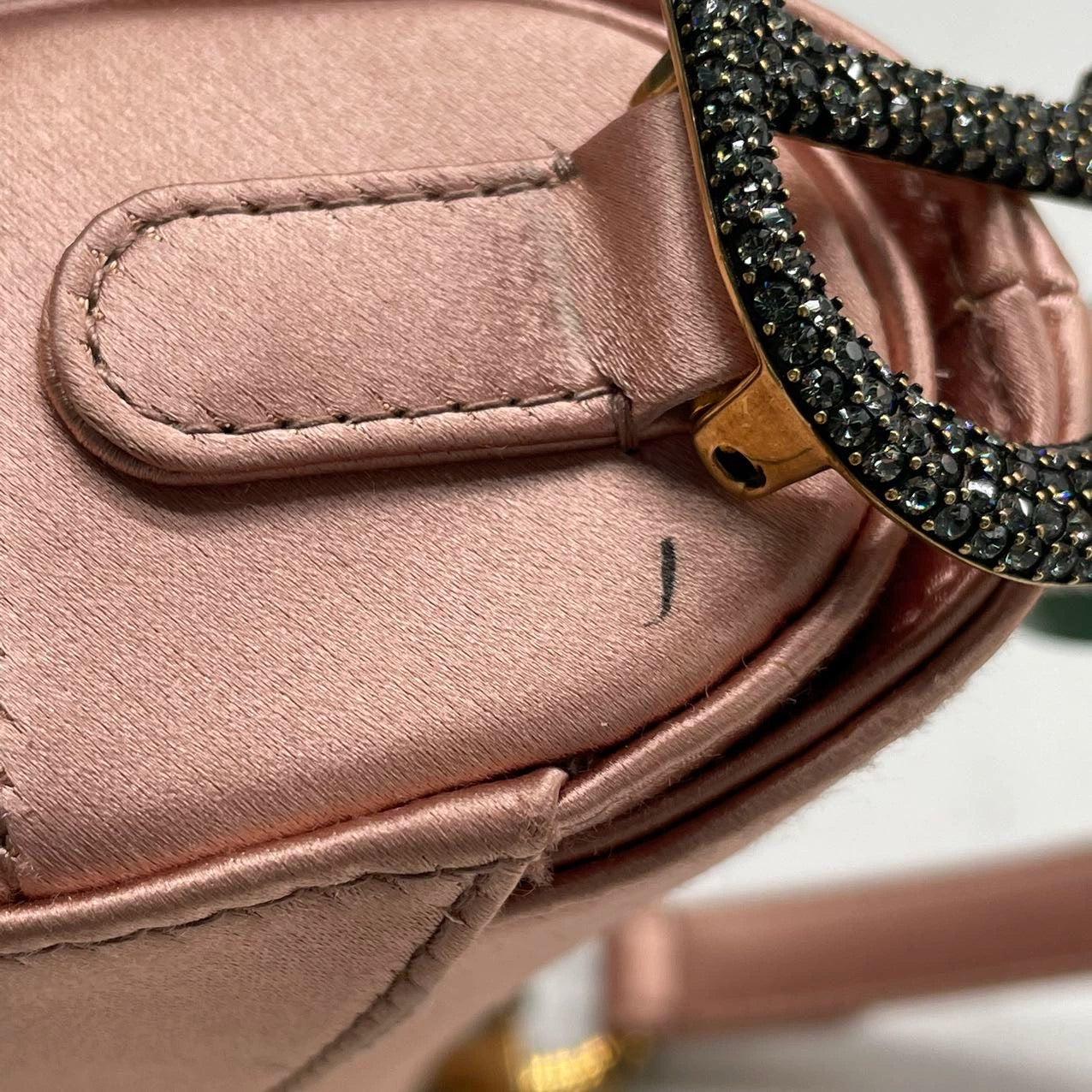 Dior Saddle Mini Silk 2019 Pink with crystals For Sale 9