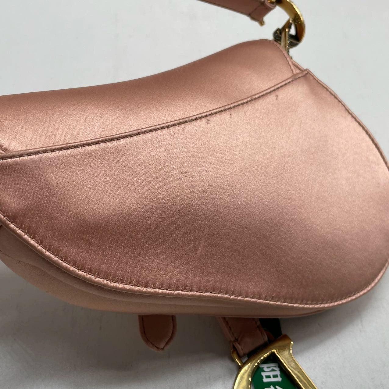Dior Saddle Mini Silk 2019 Pink with crystals For Sale 10