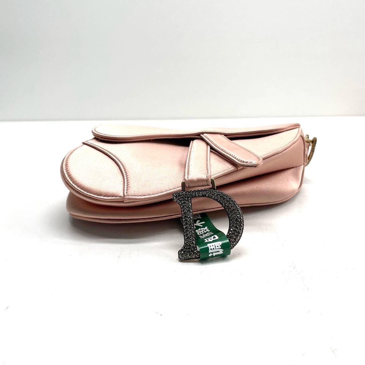 Dior Saddle Mini Silk 2019 Pink with crystals In Excellent Condition For Sale In AUBERVILLIERS, FR