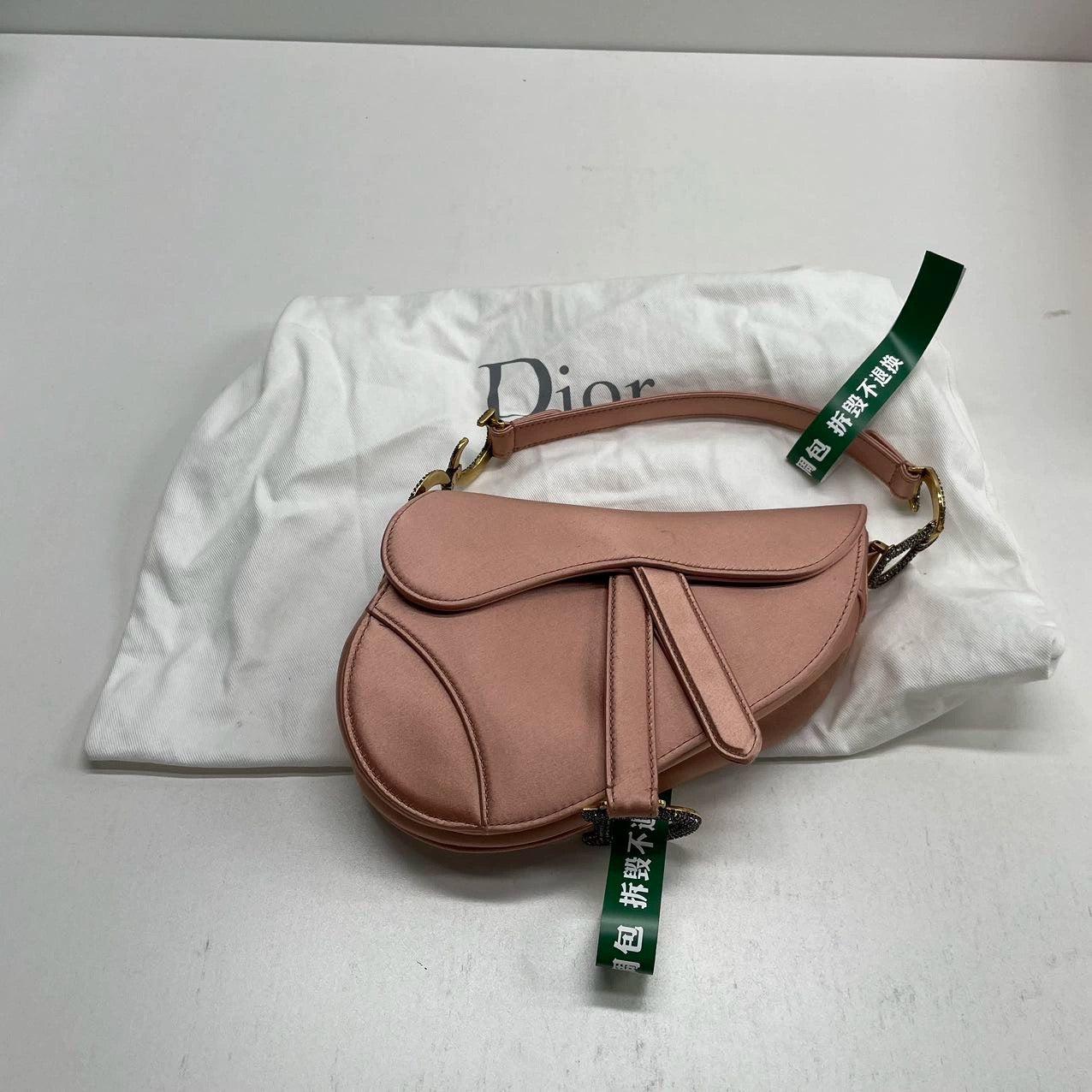 Women's Dior Saddle Mini Silk 2019 Pink with crystals For Sale