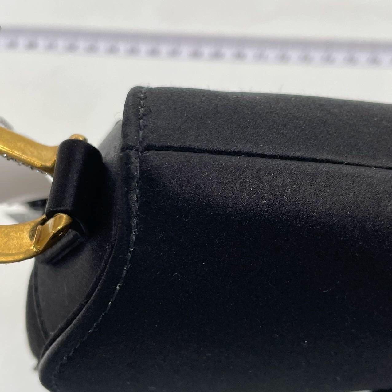 Dior Saddle Mini Silk Black avec boucles incrustées de cristal en vente 6