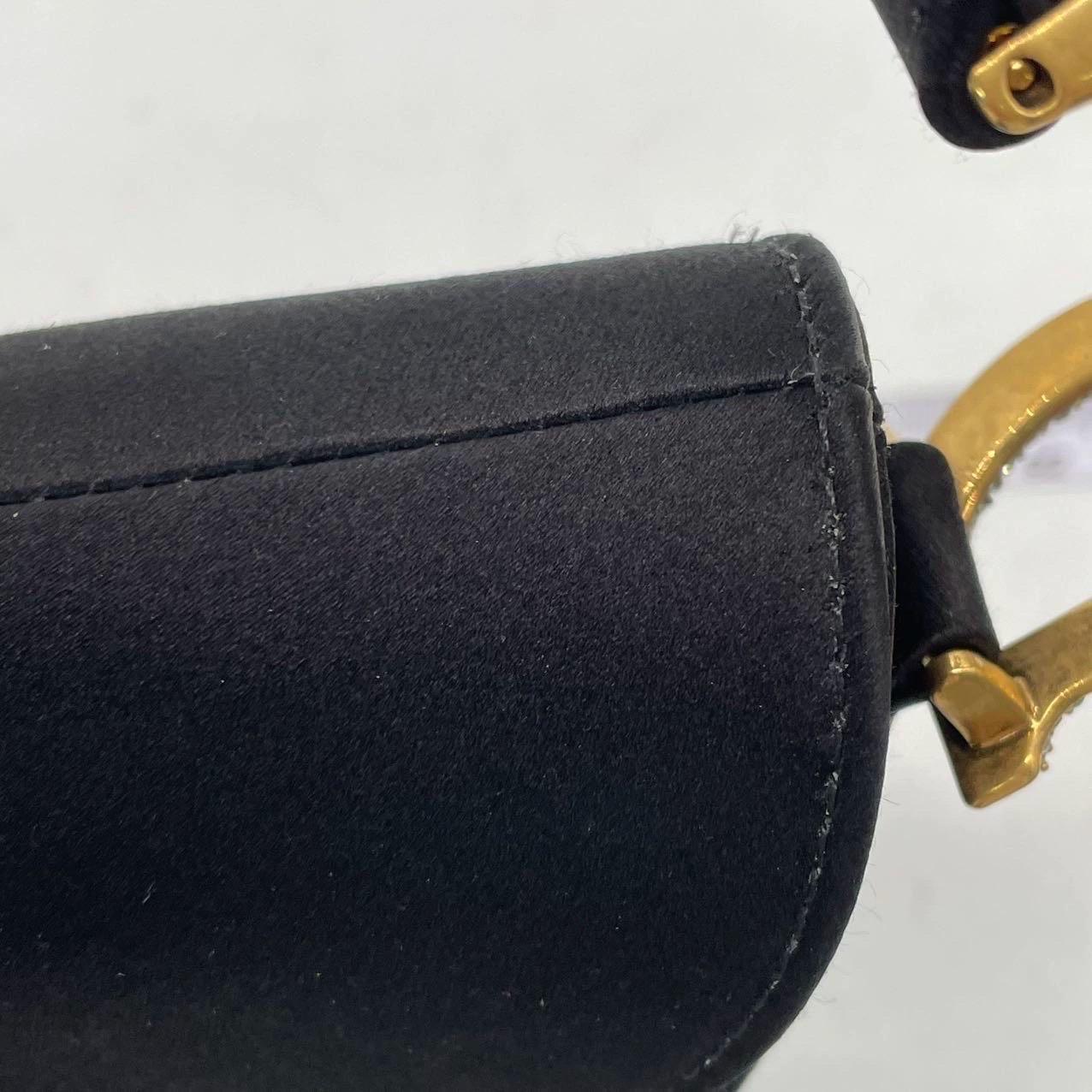 Dior Saddle Mini Silk Black avec boucles incrustées de cristal en vente 7