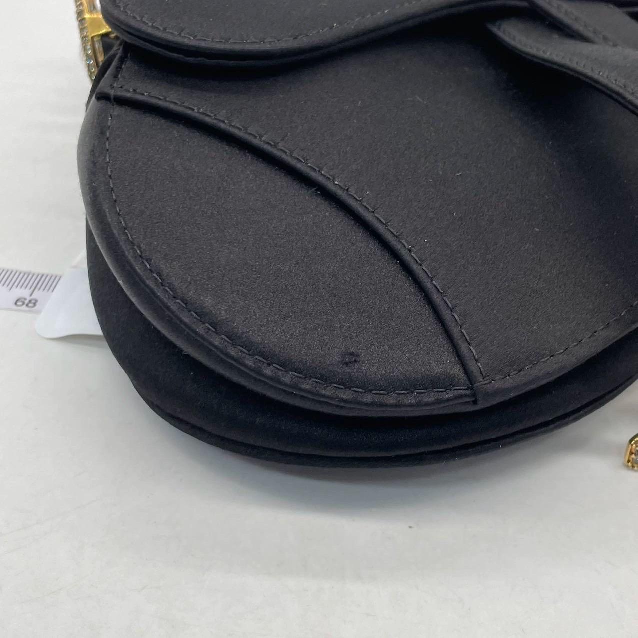 Dior Saddle Mini Silk Black avec boucles incrustées de cristal en vente 8