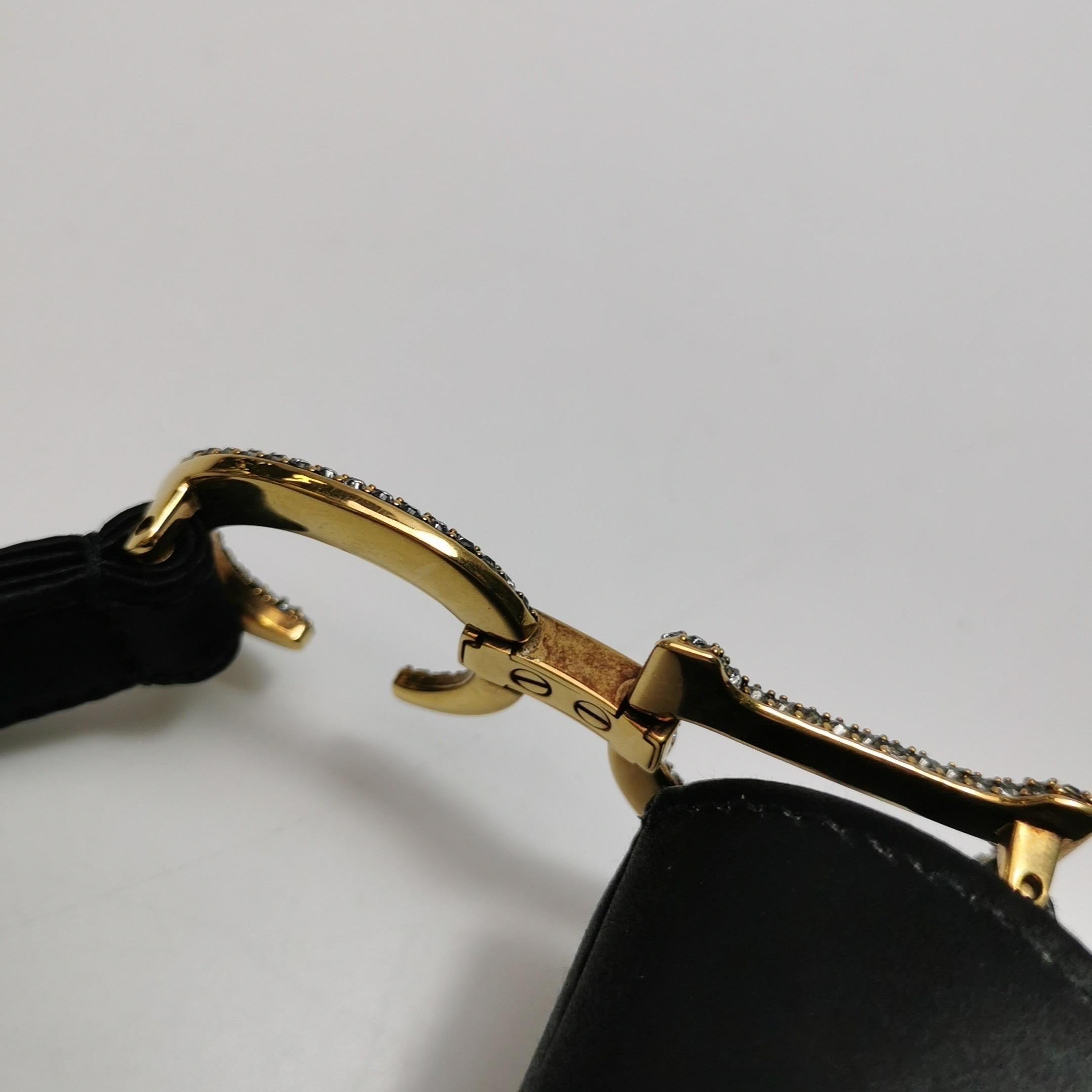 Dior Saddle Mini Silk Black with Crystal Embedded Buckles For Sale 8