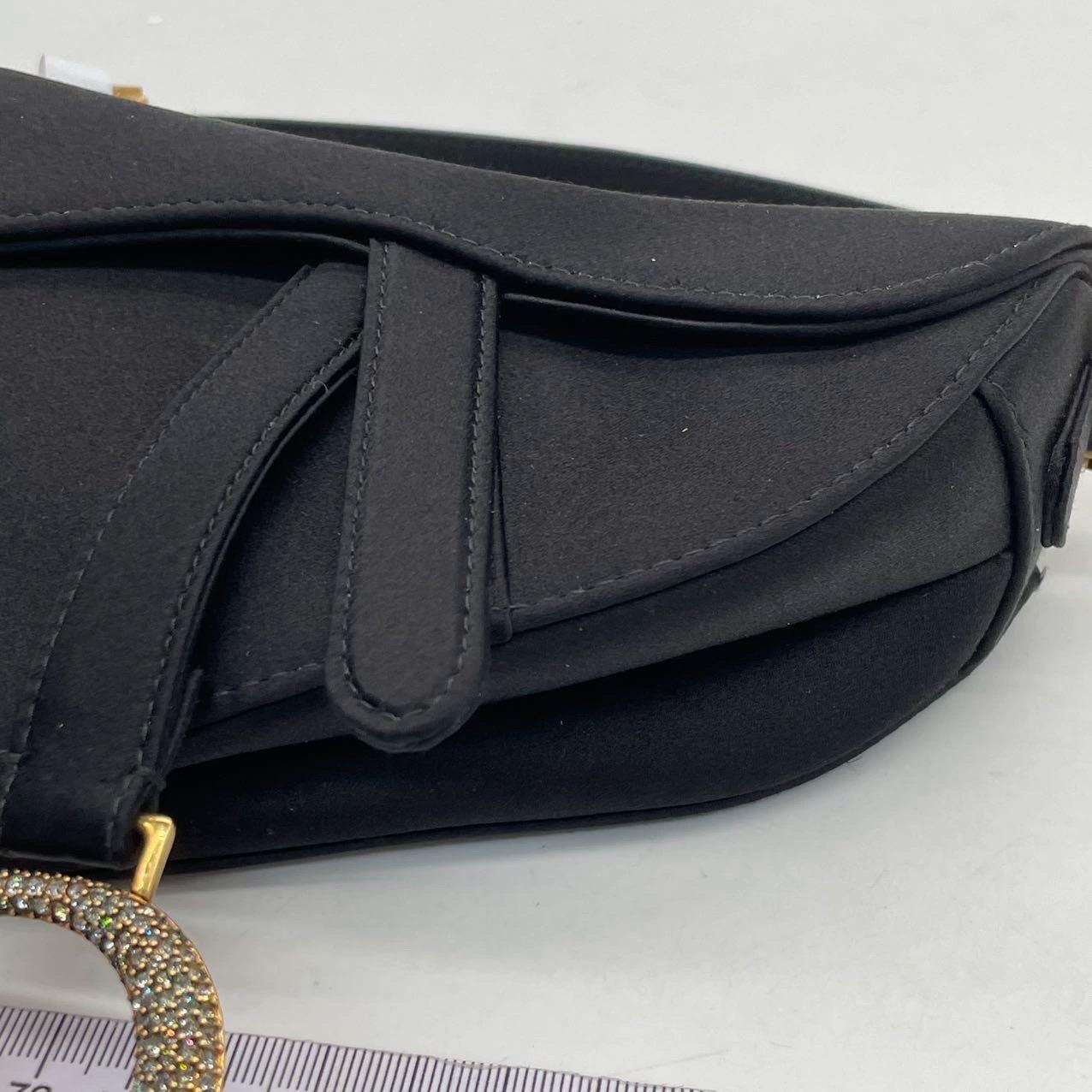 Dior Saddle Mini Silk Black avec boucles incrustées de cristal en vente 11