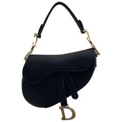 Dior Saddle Mini Silk Black with Crystal Embedded Buckles