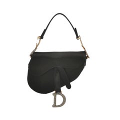 Dior Saddle Mini Silk Black with Crystal Embedded Buckles