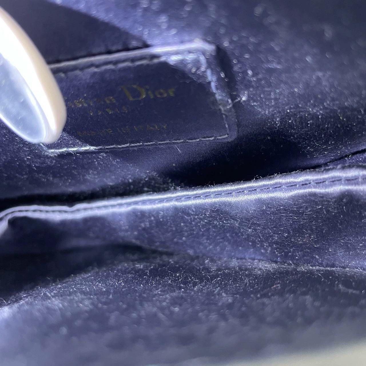 Dior Saddle Mini Silk Blue Grey with Crystal Embedded Buckles en vente 11
