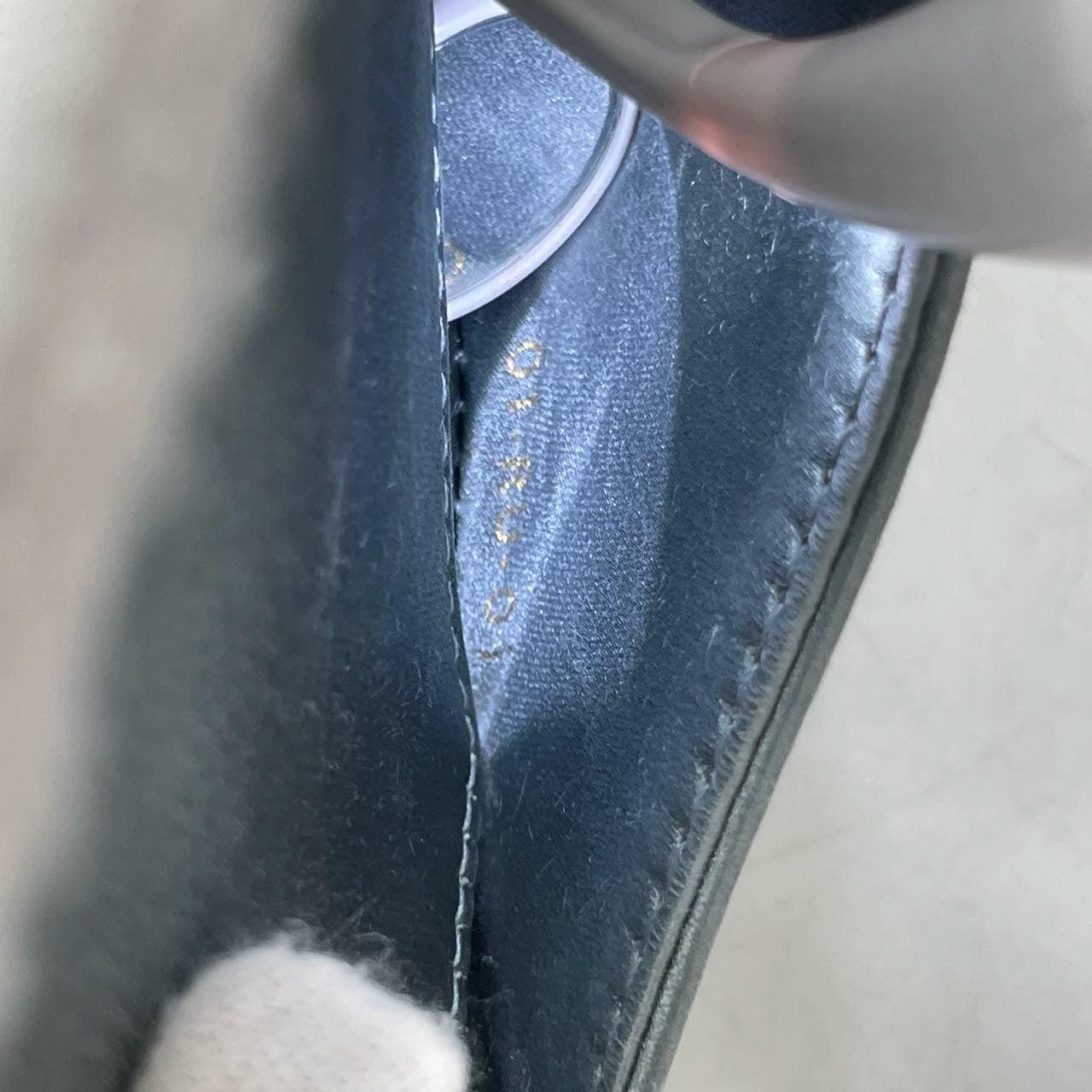 Dior Saddle Mini Silk Blue Grey with Crystal Embedded Buckles 12