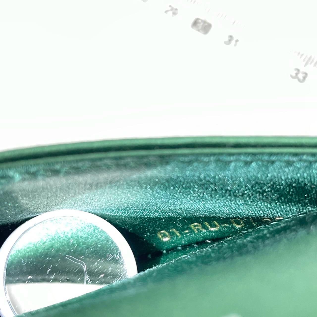 Dior Saddle Mini Silk Emerald Green with crystals 6