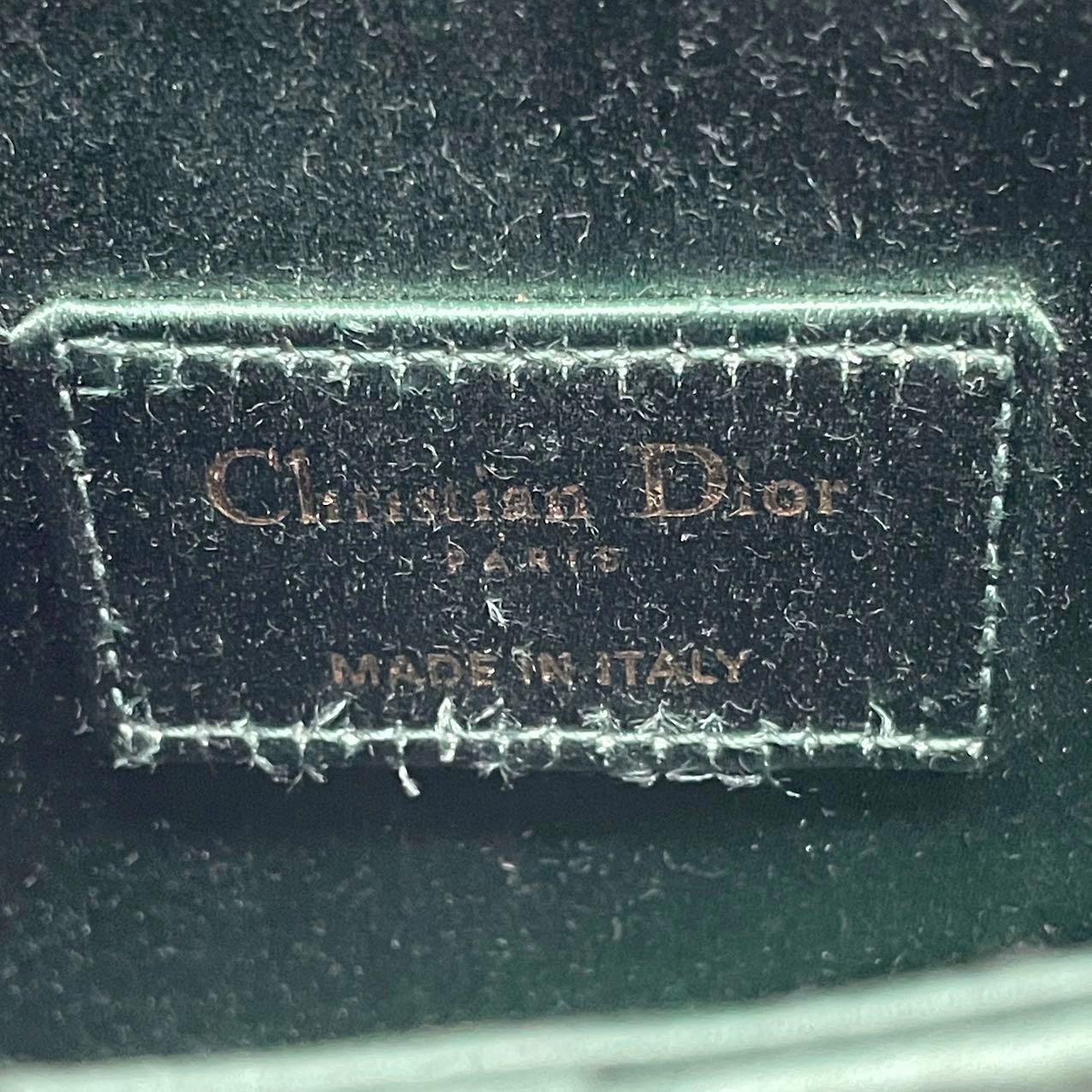 Dior Saddle Mini Silk Emerald Green with crystals 8