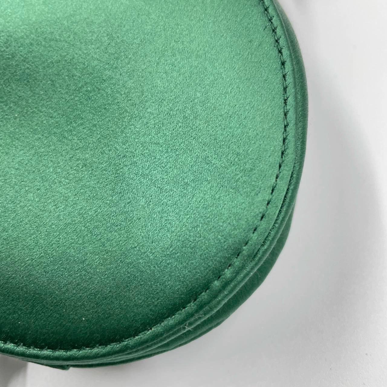 Dior Saddle Mini Silk Emerald Green with crystals For Sale 9