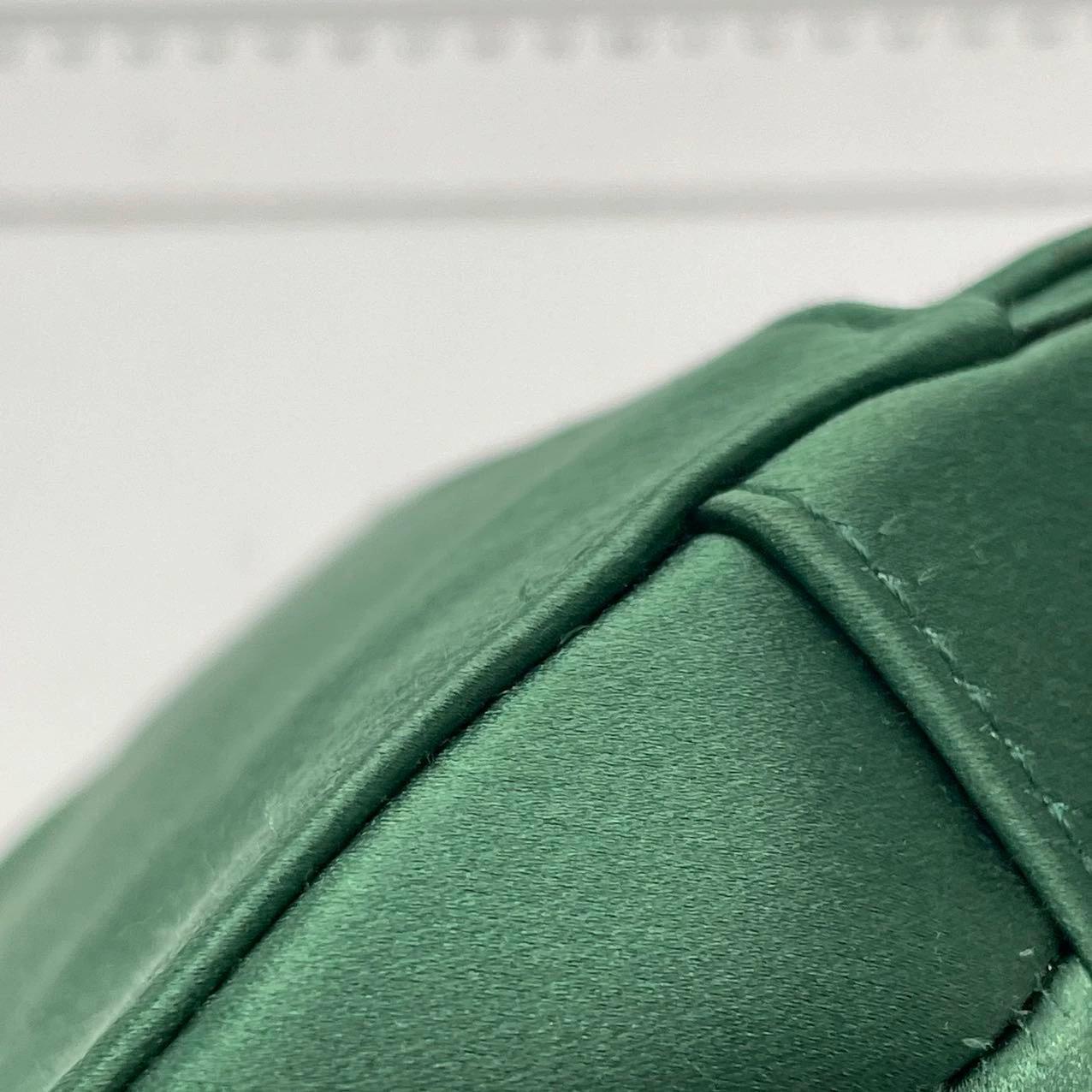 Dior Saddle Mini Silk Emerald Green with crystals 12