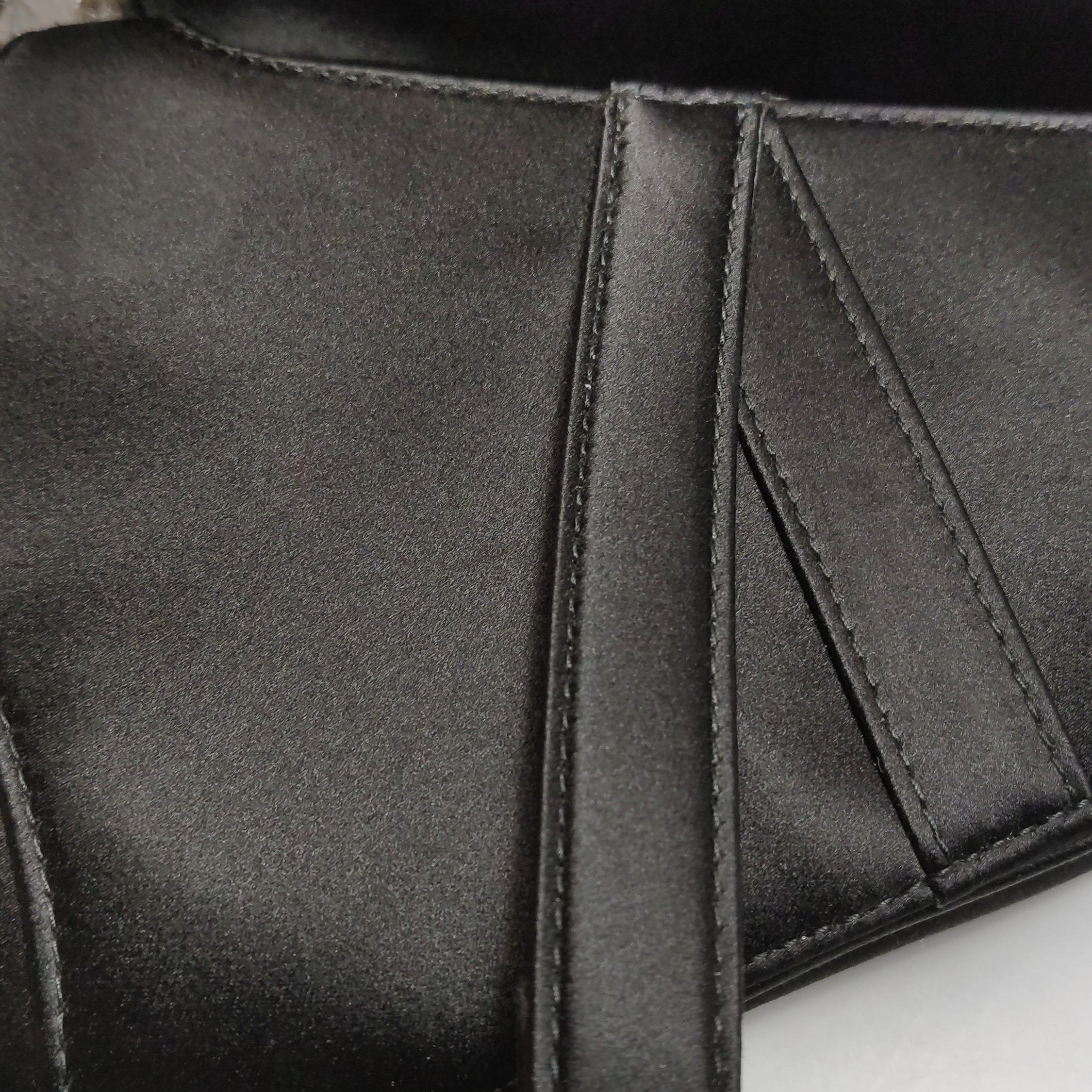 Dior Saddle Mini Silk Handbag Black with crystals For Sale 13